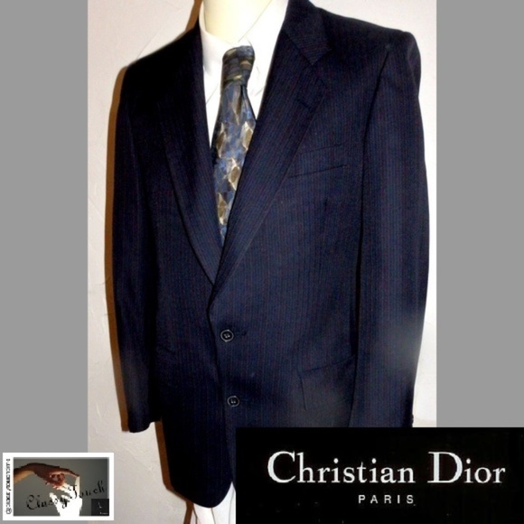 Dior Other - CHRISTIAN DIOR Grey Pinstriped Blazer, Size 40
